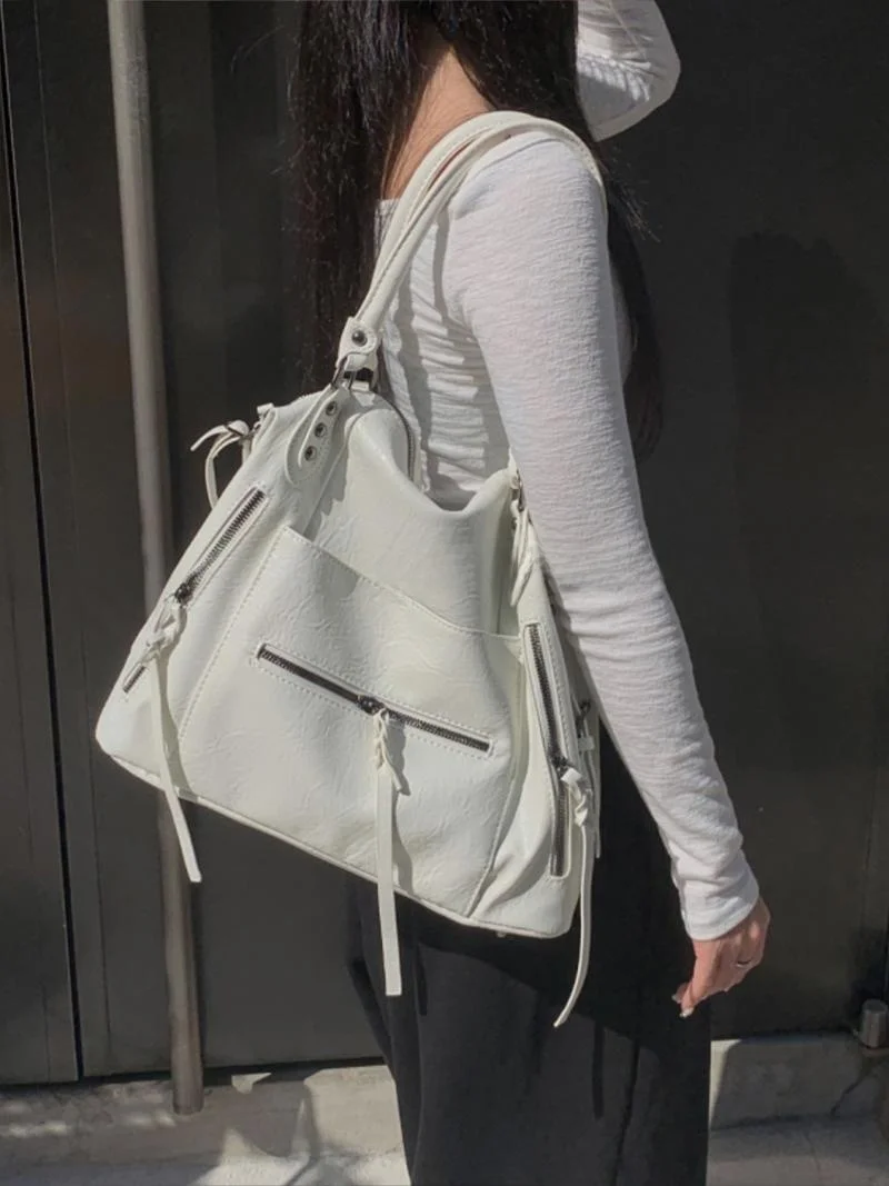 

YoRoooi Vintage Soft Leather Tote Bag Women's Crossbody Underarm Bag Commuter oulder Bag American Sle Retro Bag