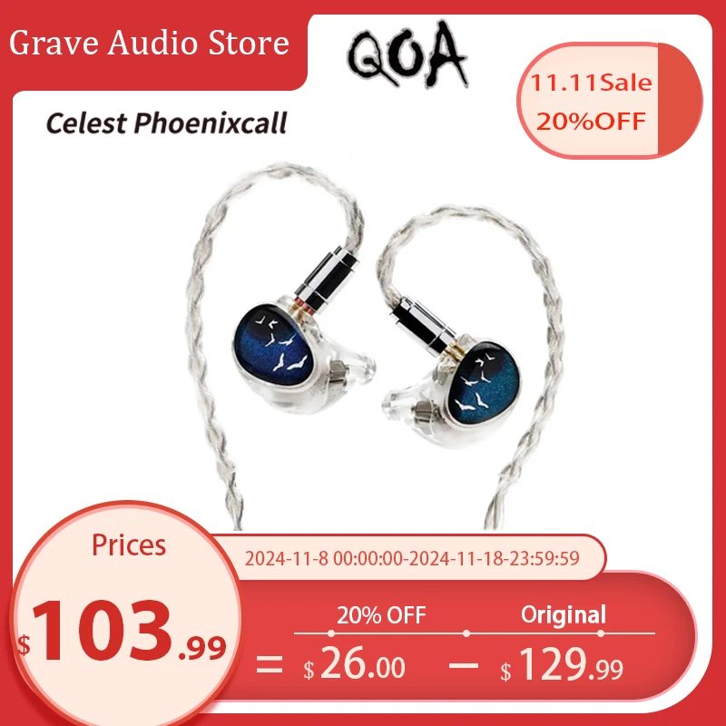 Kinera Celest Phoenixcall In-Ear Earphone 1DD+2BA+2 Flat Panel Driver  Monitors Hybrid Drivers Headphone IEMs 0.78 2pin Cable