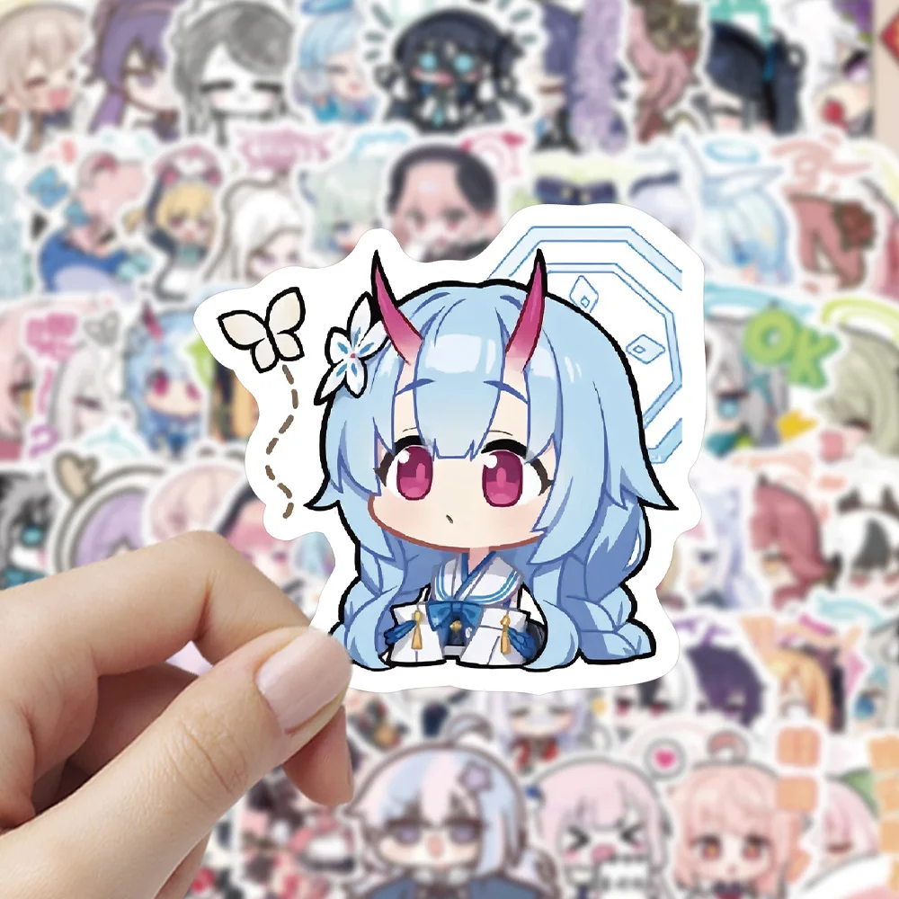 60pcs Game Blue Archive Q-version cute Sticker no-repeating diy Notebook Waterproof Stickers Hina Arona Aris Aru Shiroko Hoshino