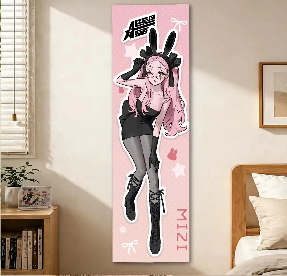 A-Alien Stage Anime Tapestry Ivan Mizi Bunny Girl Characters Vertical Long Banner Print Wall Hanging Aesthetic Background Cloth