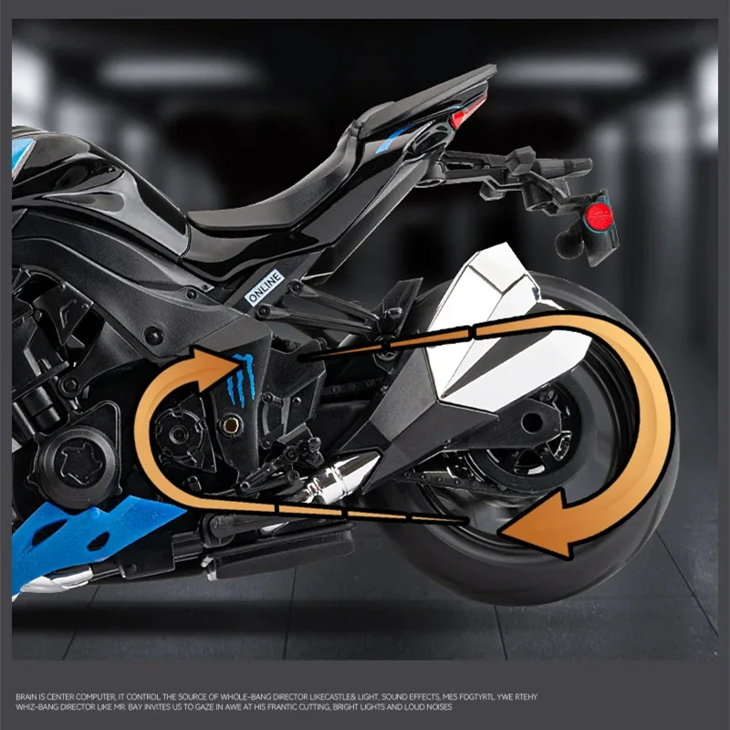 1:12 Kawasakis Ninja Z1000 Alloy Sports Motorcycle Model Diecasts