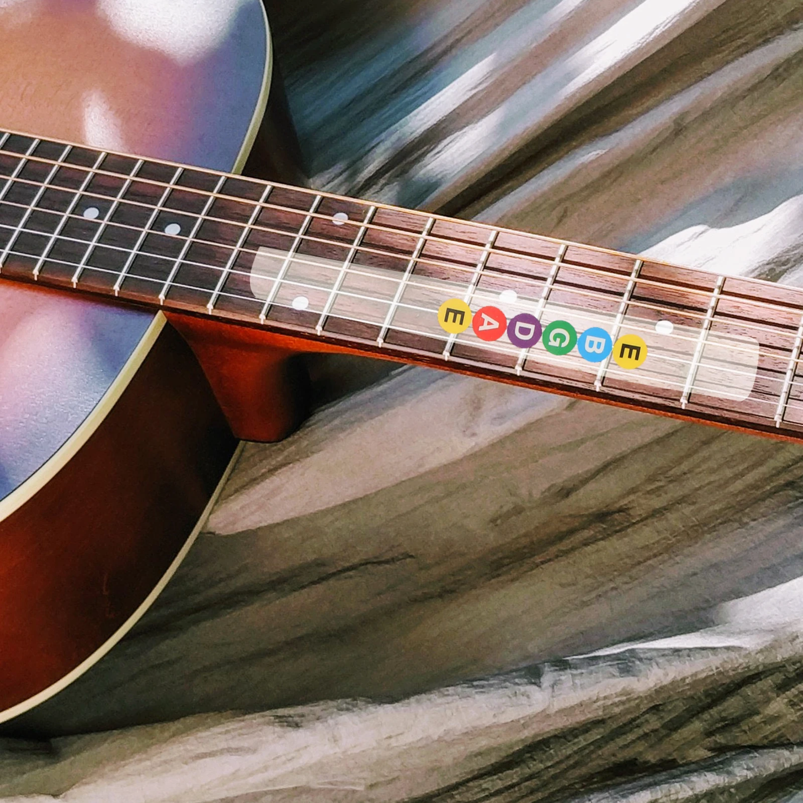 

10pcs Guitar Fretboard Note Stickers Durable Removable No Residue Long-Lasting Fret Guide Label For Beginner Practice Tool