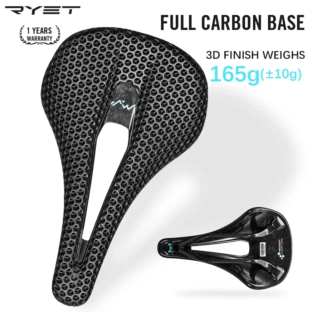 

RYET Superlight 3D печатный полностью карбоновый чехол на седло велосипеда 165 г 140 мм дорожная подушка для гонок MTB велосипедные сиденья детали седла велосипеда