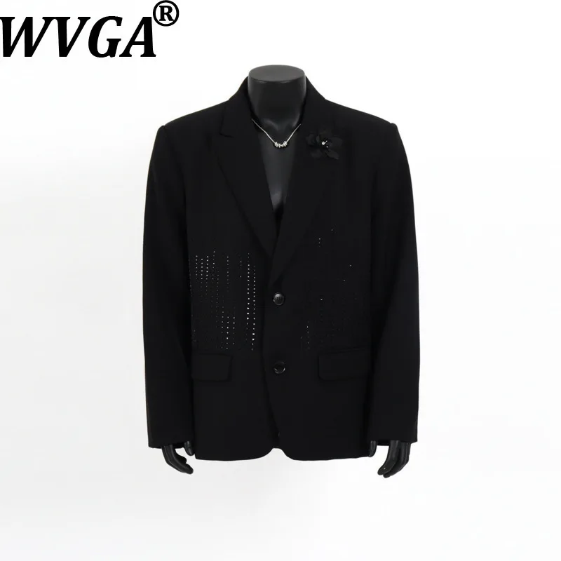 

WVGA Spring Autumn New Men's Tide Luxurious Design Trendy Hot Diamond Shoulder Padded Blazer Niche Chic Casual Jacket Ins W21006