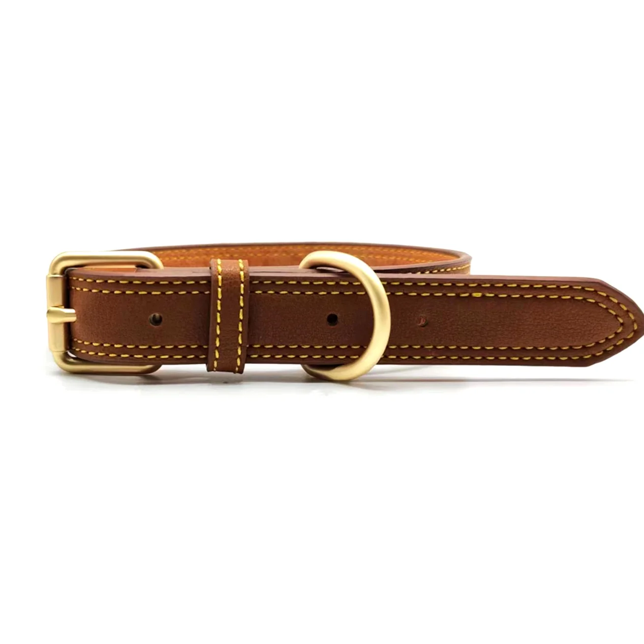 Custom Metal Pin Buckle Leather Cat Collar Adjustable Waterproof Pet Dog Vintage Retro Genuine Leather Collars for Dogs