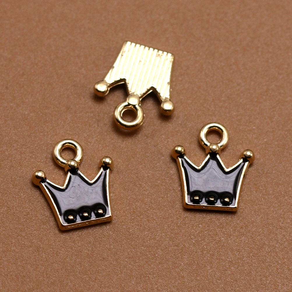 

20 шт., форма короны, сплав, изготовление ювелирных изделий, подвески, подвески, набор «сделай сам», для браслета, серег, черный металл, модные подвески, металлические подвески