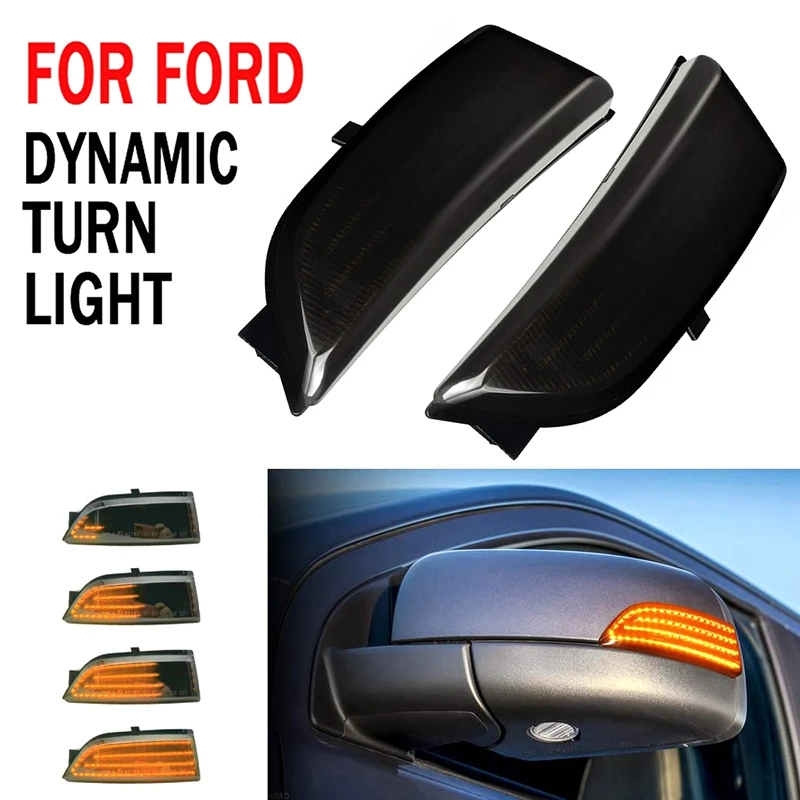 Car Dynamic LED Turn Signal Rearview Mirror Lights Blinker For Ford Everest 2015-2019 Ranger T6 Raptor Wildtrak