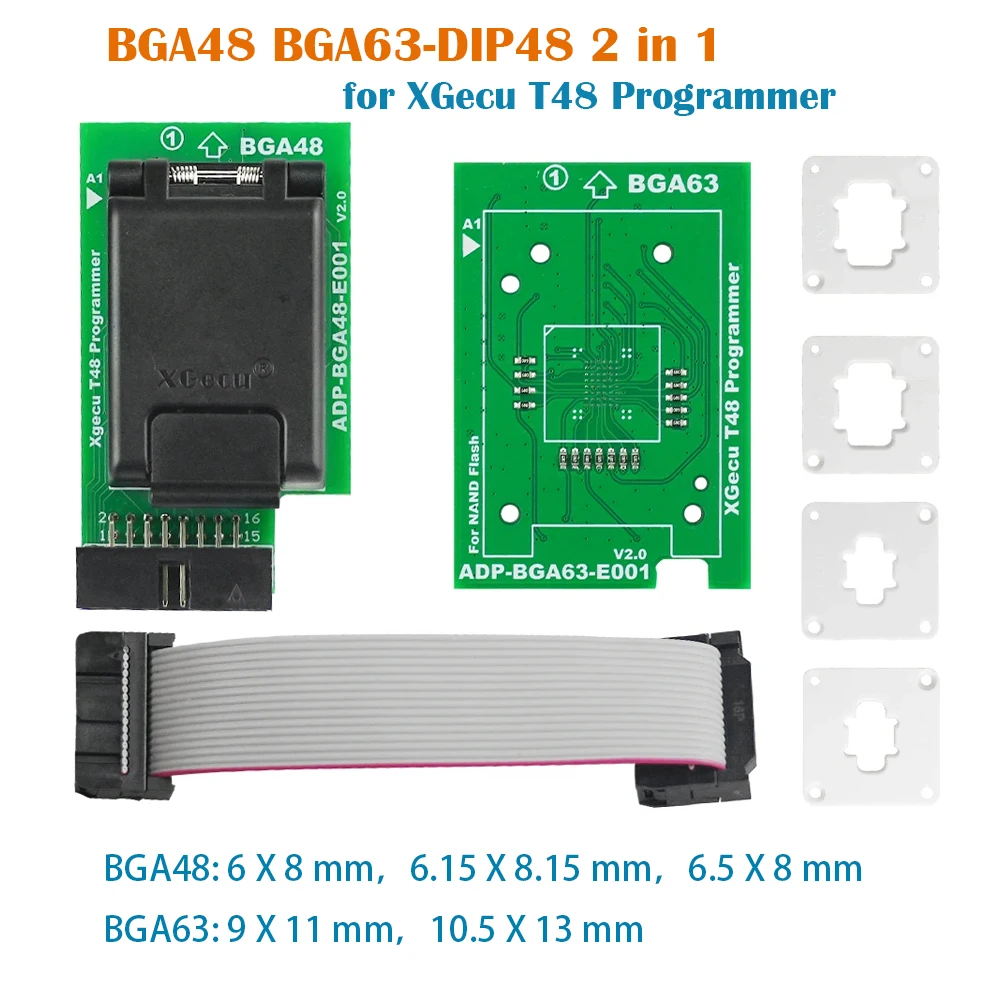 UPgrade BGA48 BGA63-DIP48 2 in 1 adapter for XGecu T48 Programmer NAND Flash BGA63 Package Of Chip Upgrade Better Features