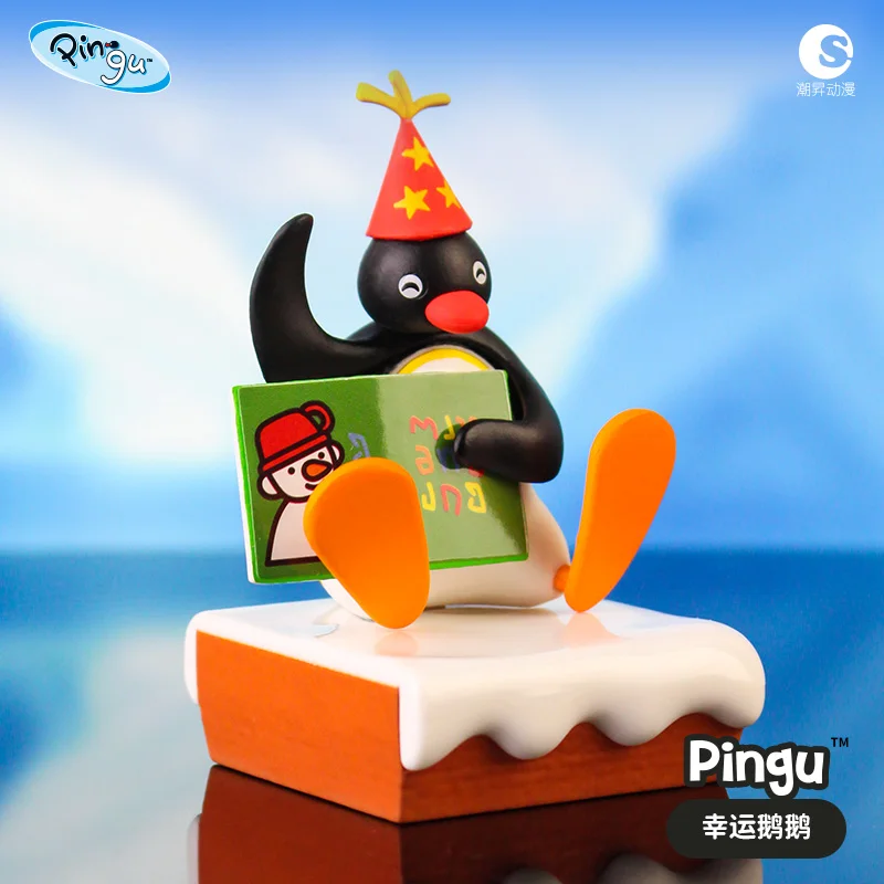 Genuine Pingu Super Cute Fun Scene Series Blind Box Egg Trendy Doll Penguin Model Ornament Collect Mysety Box Halloween Gift