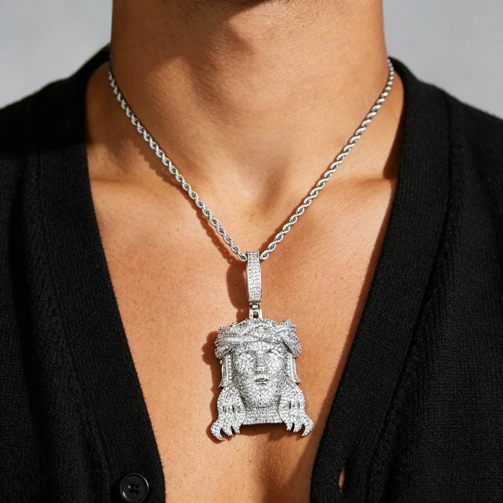 Yeni Hip Hop Elmas Portre Koly - Men Accessories Singapore incelemesi ve fiyatı