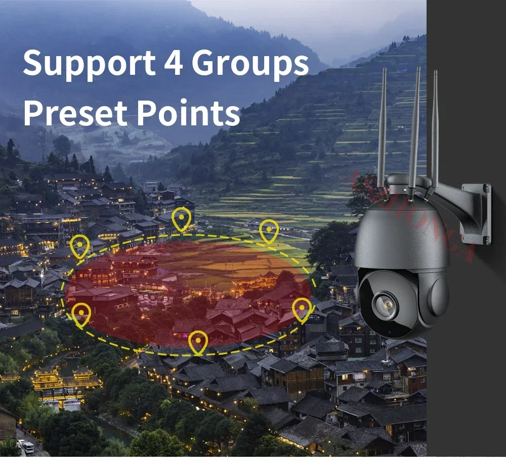 Outdoor Ultra HD Surveillance Camera 8MP 4K Outdoor WiFi/4G Security IP Camera Waterproof PTZ 360 Panoramic Speed Dome Camera