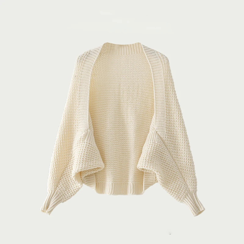 Shrug Sweater Women\'s Long Sleeve Open Front Knitted Cardigan Sweater Female Fall Winter Wrap-Up Knitwear Basic Outfit