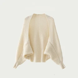 Shrug Sweater Women's Long Sleeve Open Front Knitted Cardigan Sweater Female Fall Winter Wrap-Up Knitwear Basic Outfit