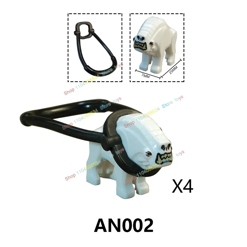 MOC Anime Sharks Snow Monsters Sets Cartoon Animals Building Blocks Accessories Model Kids for Toys Birthday Gifts AN001 AN002 - Image 3