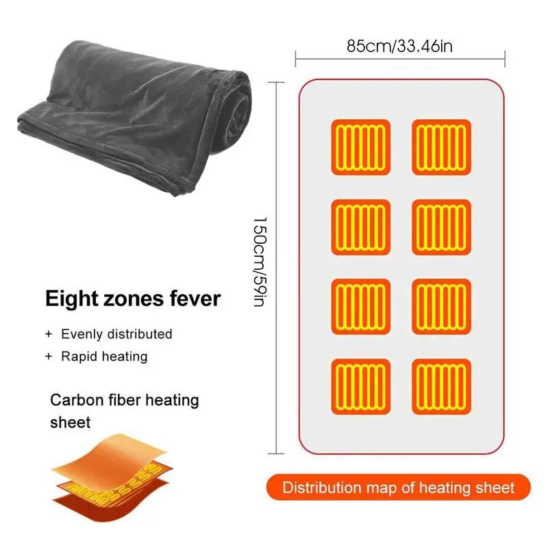 Heated Shawl Wraps Heating Electric Shawl Wraps Electric Heating Lap Blanket Throw for Camping Outdoor Travel 3 Heating Levels