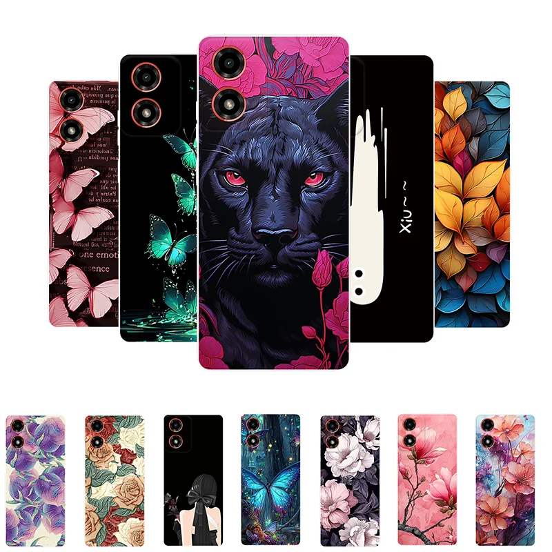 Funda para Moto G04 G04S  Animal  TPU suave  Funda protectora de silicona para Motorola Moto E14 G14 G34 G84  Tapa trasera G24 G54 Power Carcasa