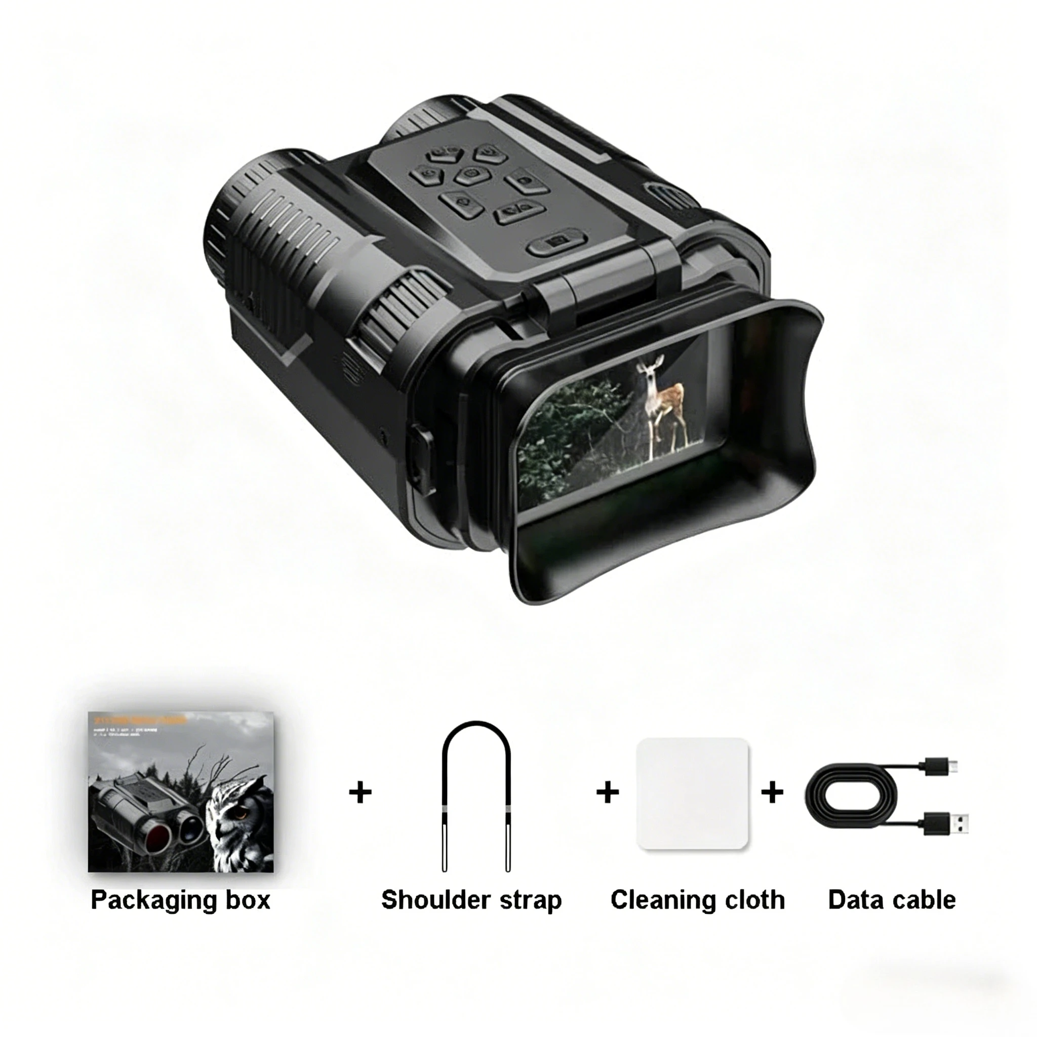 64MP Binoculars Night Vision Wi-Fi Transfer 28X Digital Zoom 4K Infrared Vision Night Hunting Telescope Goggle 8H Battery Life