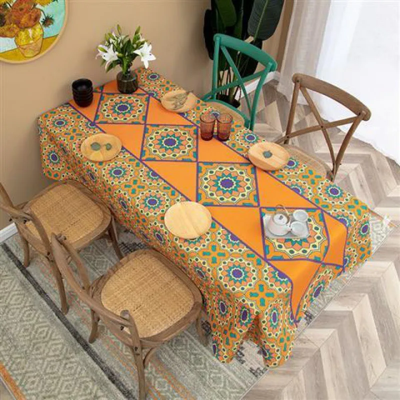 Mantel estampado De estilo bohemio para mesa De centro, Rectangular cubierta impermeable, decoración De fiesta