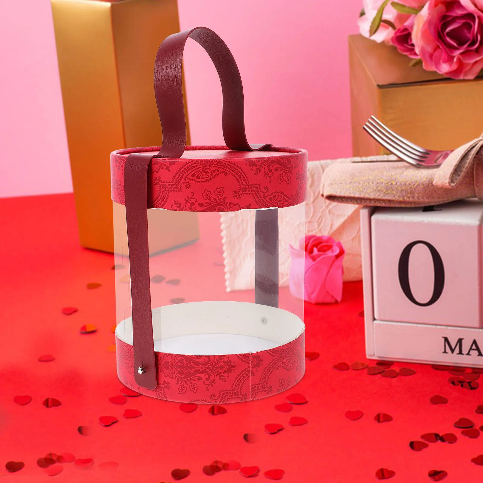 

Red 16x18CM Gift Clear Packaging Box Box H Vintage Print Packaging Boxes for Arrangements Gifts C y Storage
