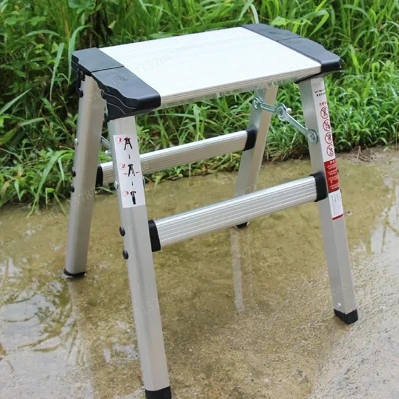 Multi-functional Aluminum Alloy Ladder Chair Wearing Children's Step  Thickened Folding Small Stool Ladder Fishing Stool