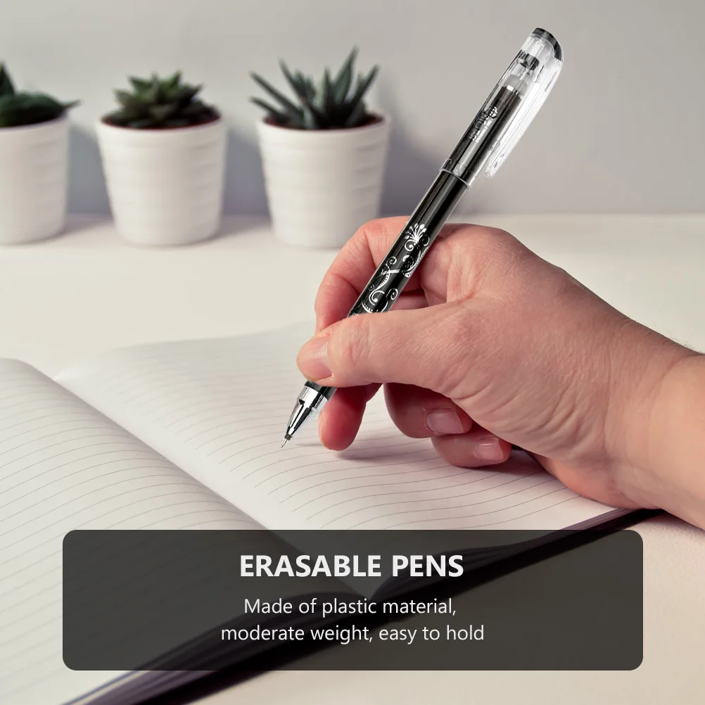 

12pcs Erasable -Based Gel Student Stationery Reusable Plastic Medium Weight Easy Hold Pen Buckle For Clothes