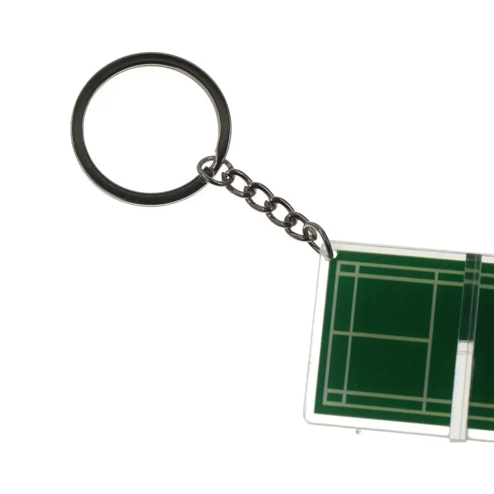 Acrylic Badminton Acrylic Keychain Mini Two-sided Badminton Playground Keyring Tennis Court Table Tennis Table Tennis Key Holder