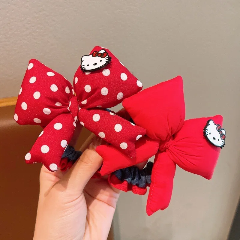 Kitty Red Bow Headband Women Style Low Horsetail Hair Headband Headdress for Girlfriends Girls Gifts Wholesale Hello