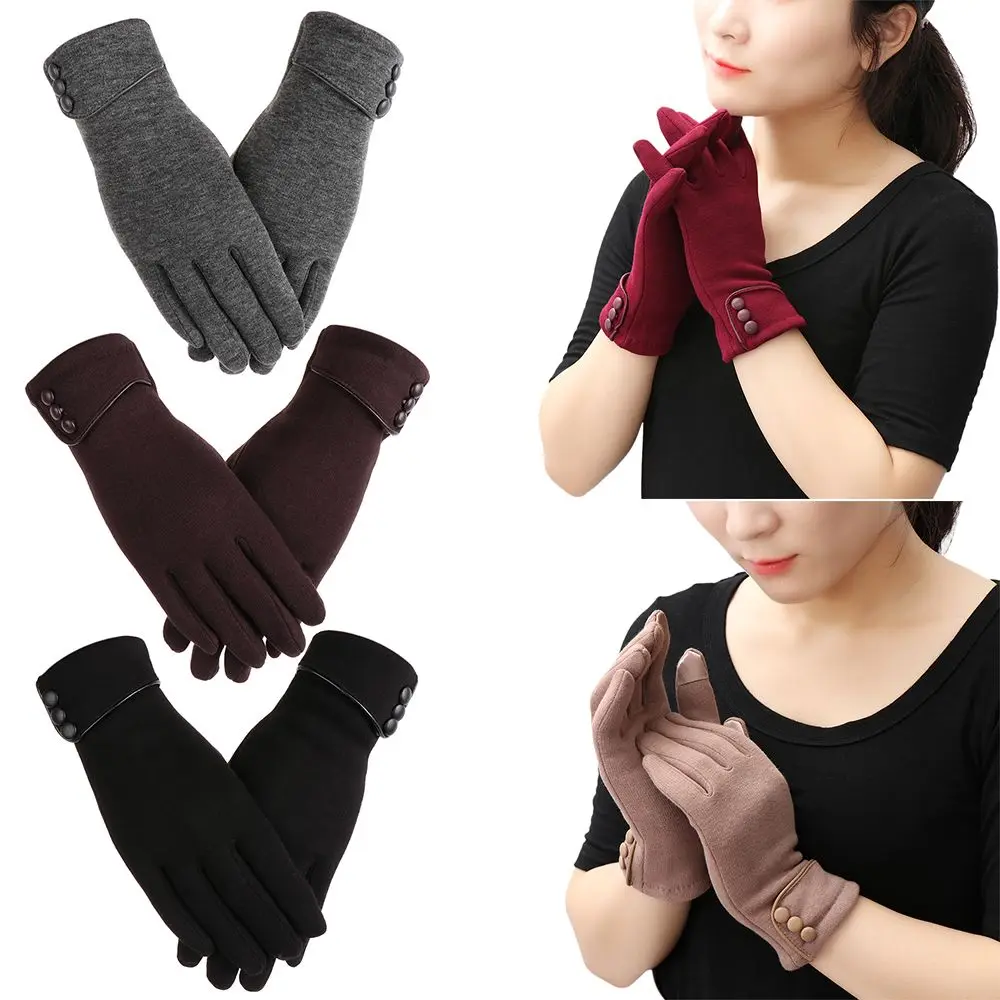 

Women Windproof Winter Warm Driving Mittens Plus Velvet Skiing Gloves Touch Screen Gloves