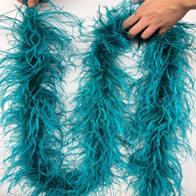 Beatiful 2 Meters 6 Layer Natural Ostrich Feathers Boa Quality Fluffy Costumes / Trim For Party / Costume / Shawl / Available