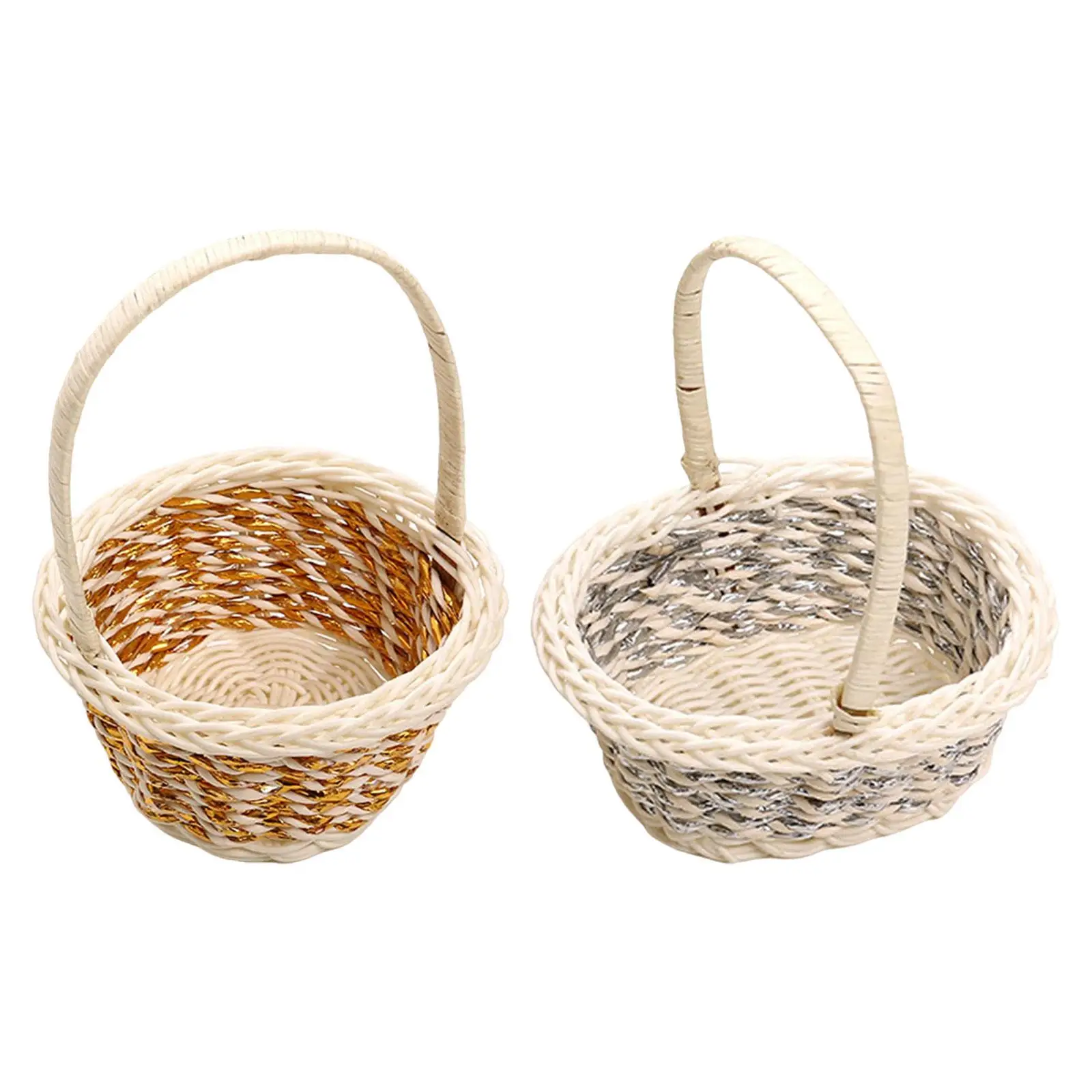 Versatile Storage Basket Food Container Gathering Home Decor Decorative Portable Wedding Flower Basket Picnic Basket with Handle