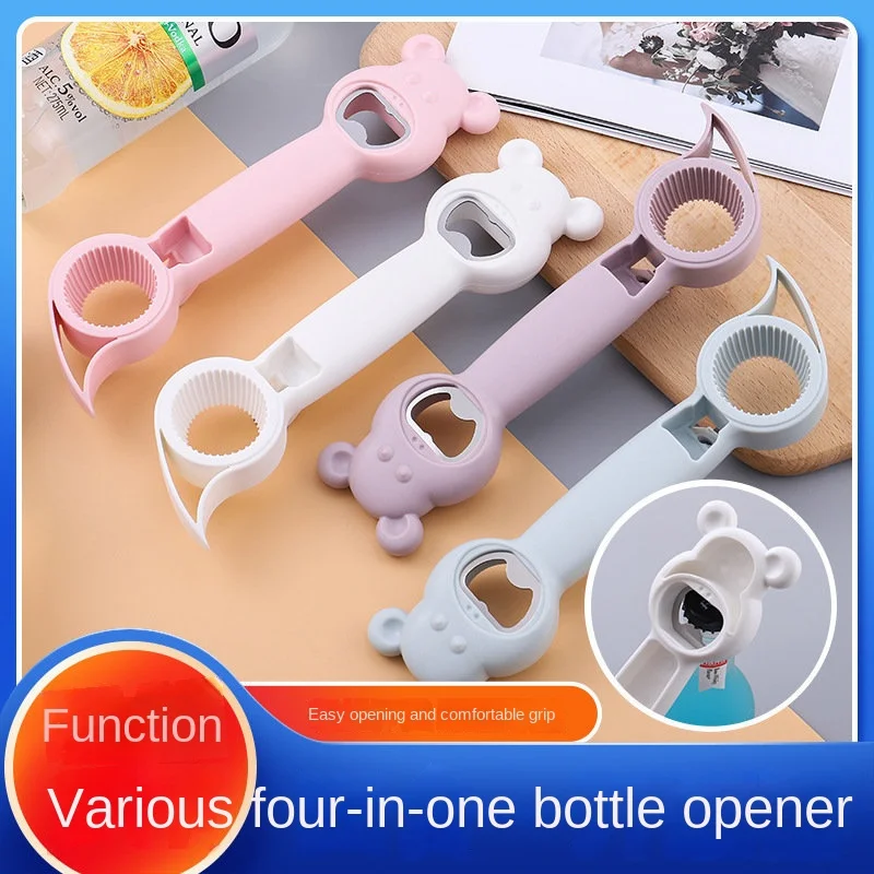 New Creative Can Opener Four In One Alloy Stripe Ruler Triangle Multi-function Beer Can Bear Bottle Opener Drink Can opener