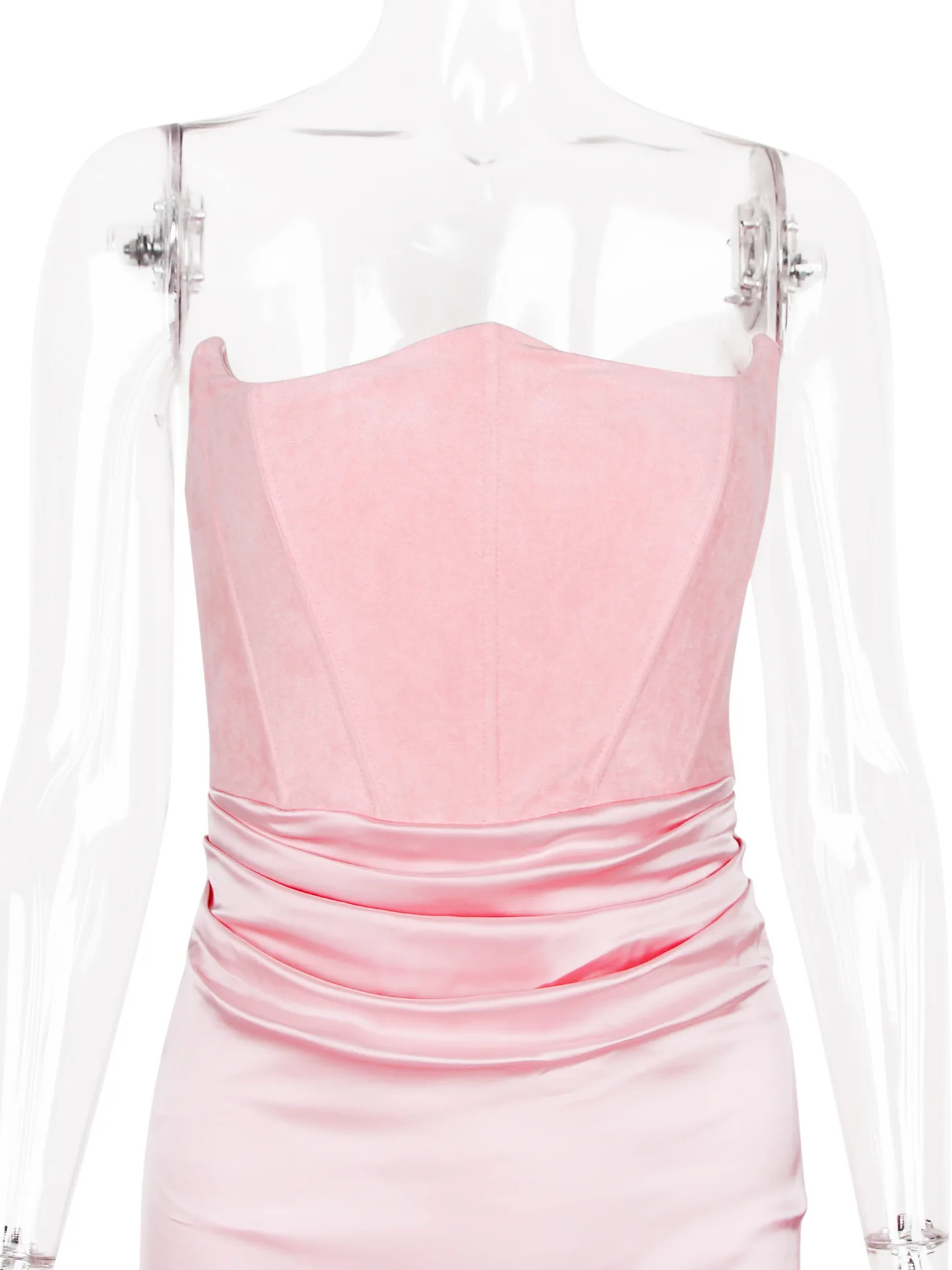 2025 vestido de noite feminino sem alças rosa vestidos de festa de baile sexy cetim longo espartilho vestido elegante maxi vestidos de gala