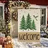 HOMETITUTE Welcome Pine Hummingbird Garden Flag 12x18 Inch Burlap jjp
