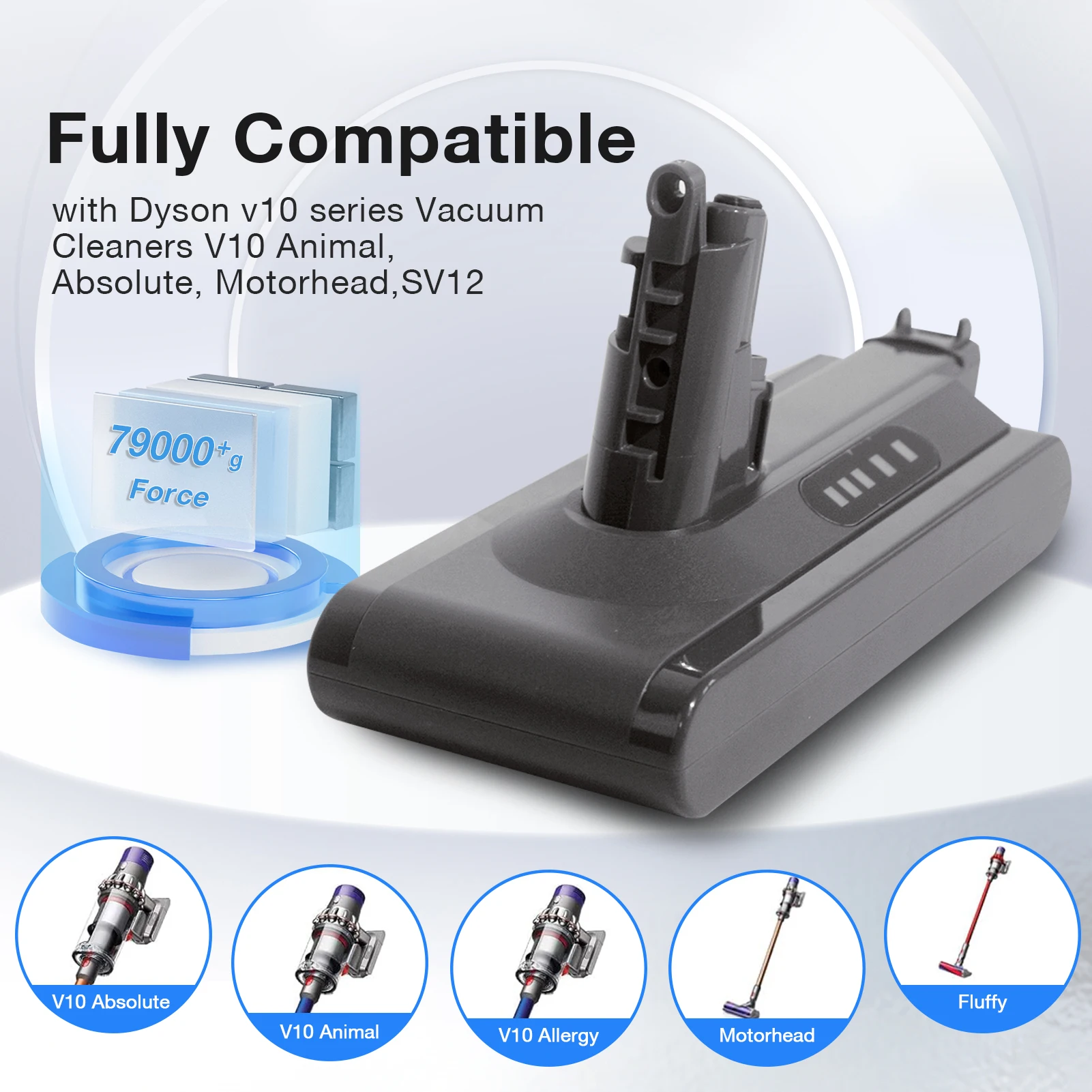 Skonppu 21.6V Batterie for Dyson V6 V7 V8 V10 Series SV12 DC62 SV11 SV10 Handheld Vacuum Cleaner Absolute Spare Battery