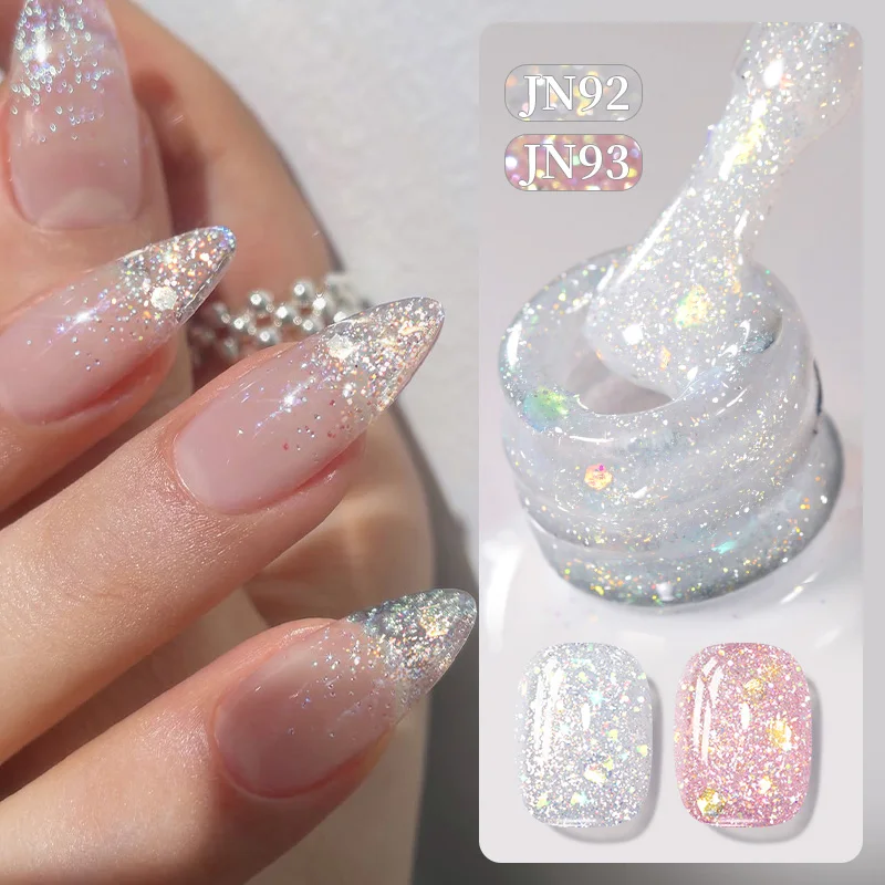 

BORN PRETTY 1 Bottle 10ml Elven Light Jelly Gel Polish Sparking Glitter Semi Permanent Nail Art Manicure Soak Off UV LED Gel