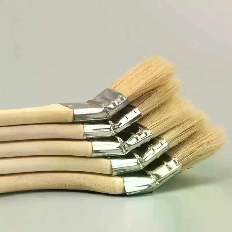Long Handle Bent Paint Brush Mixed Fiber Bristle Thickened Wear Resistant Paintbrush For DIY Ship Construction Corner Painting