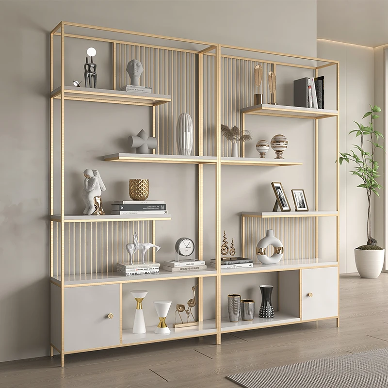 

Product display shelf Floor-to-ceiling bookshelf Living room Modern Bogu shelf Simple custom office Wrought iron shelf partition