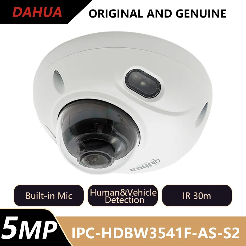

Купольная IP-камера Dahua 5 МП, обнаружение людей и транспортных средств, встроенный микрофон, ИК, 30 м, PoE, IP67, WDR, защита безопасности IPC-HDBW3541F-AS-S2