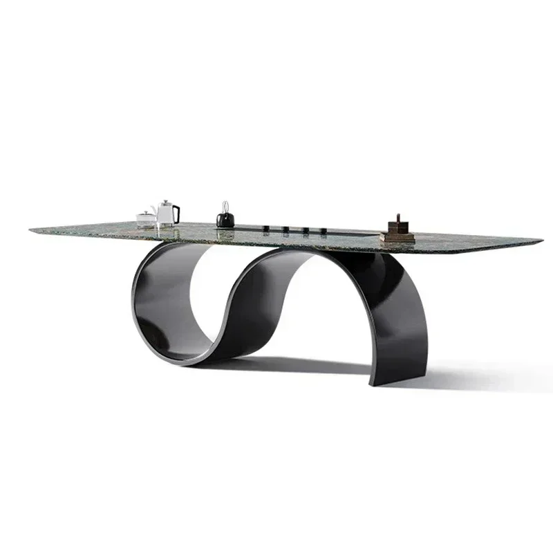 Long - lasting Luxury Stone Dining Table Modern Gold Frame Games Coffee High-end Designer Dining Table Chair Dinner  Kitchen Fur