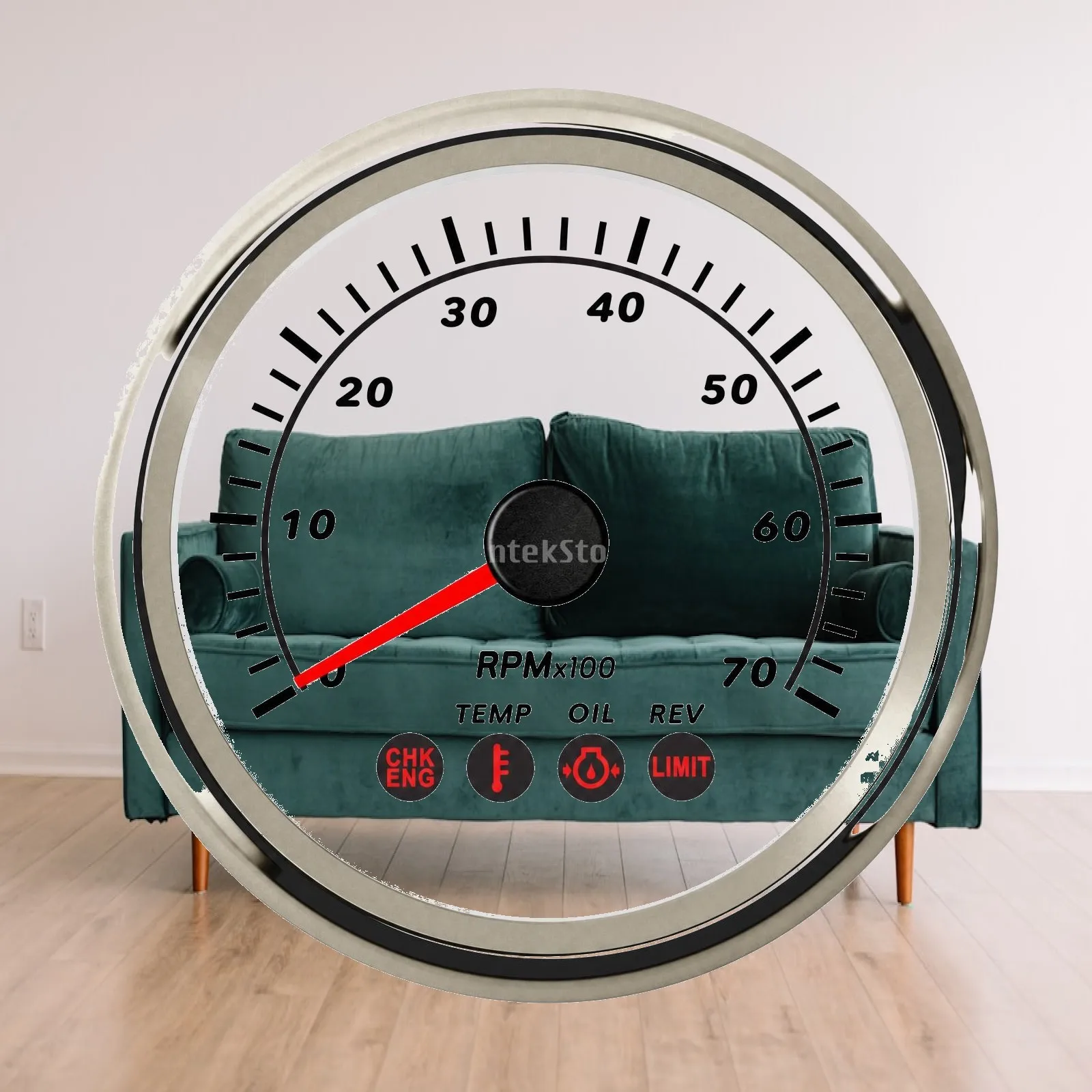 Engine RPM Gauge with Stepper Motor Pointer 85mm Tachometer for Boat Construction Machinery Modified Vehicle