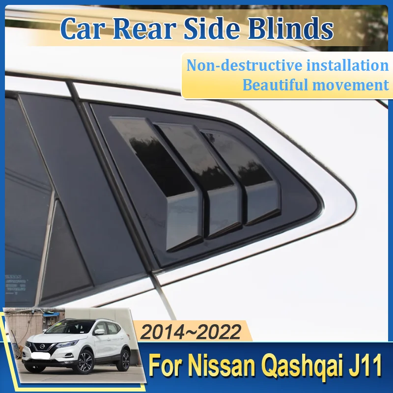 

Car Rear Window Shutter For Nissan Qashqai J11 Rogue Sport 2014~2022 Rear Side Triangle Window Blind Louver Conversion Auto Part