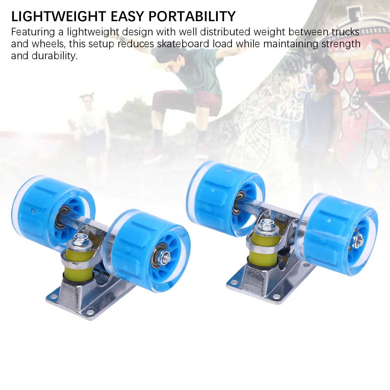 

Longboard Trucks Wheels Combo Set 1 Pair Skateboard Trucks and Wheels High Strength 3.2 Inch Trucks Magnetic for Cruiser