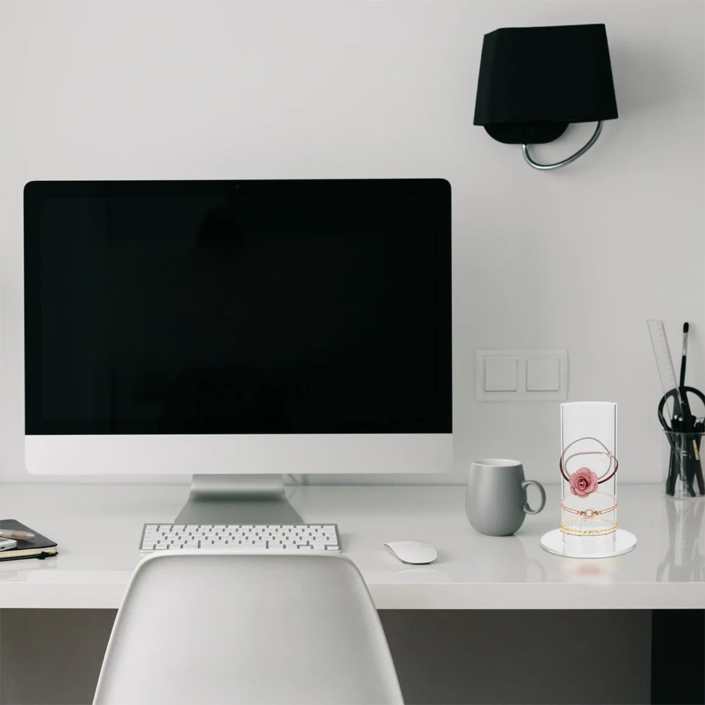 الاكريليك الشعر التعادل حامل المنظم شفافة Scrunchie عرض موقف مجوهرات سوار عقال تخزين الرف المنظم #5