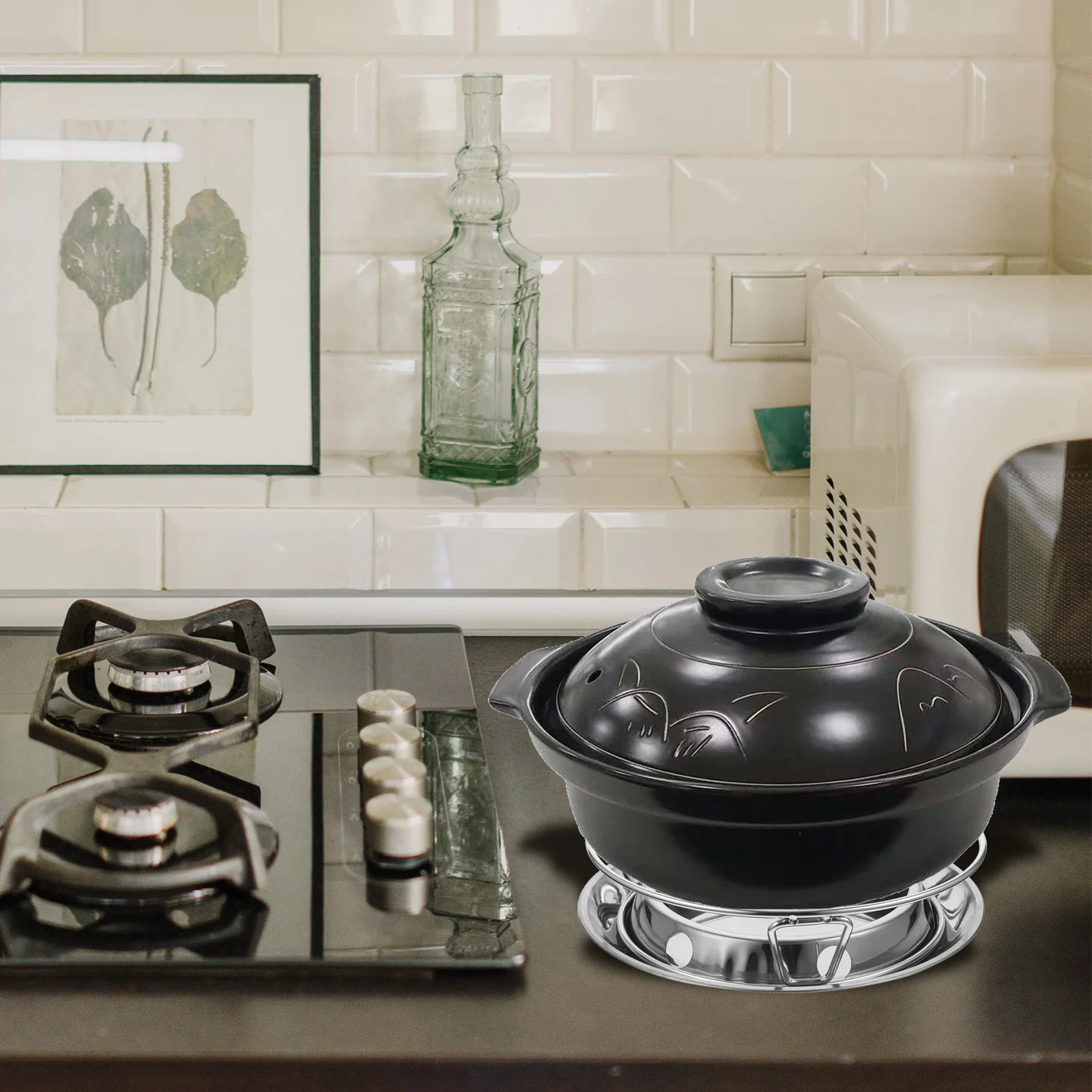 2 stücke Edelstahl Topf Halter Hitzebeständige Topf Rack Für Küche Home Restaurant Kompakte Pfanne Halter Isolierung Regal
