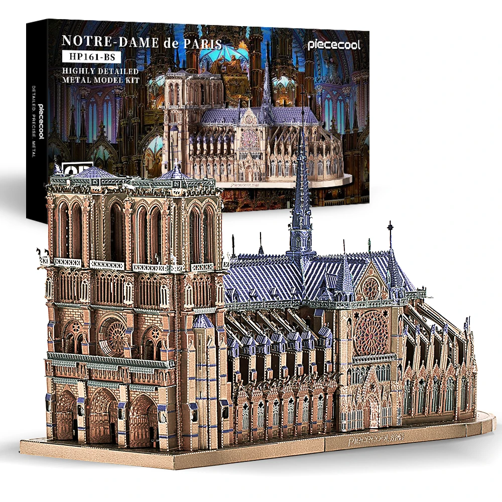 Piececool 3D Metal Puzzles Jigsaw, Notre Dame Cathedral Paris DIY Model Building Kits Toys for s Birthday Gifts