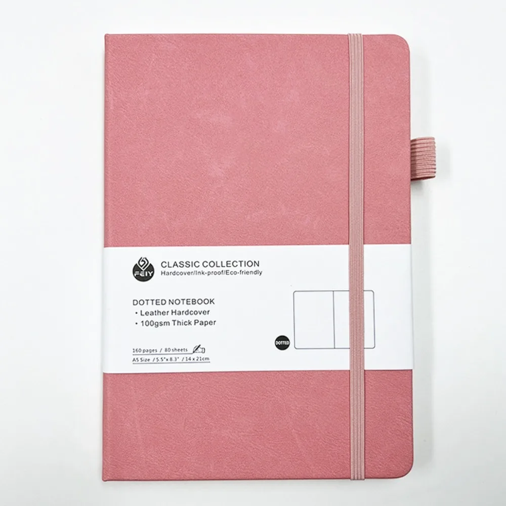 Simple Premium A5 Notebook Tie-strap Bookmark Ribbon Pocket Notepad Back Pocket Diary Planner Notes Office