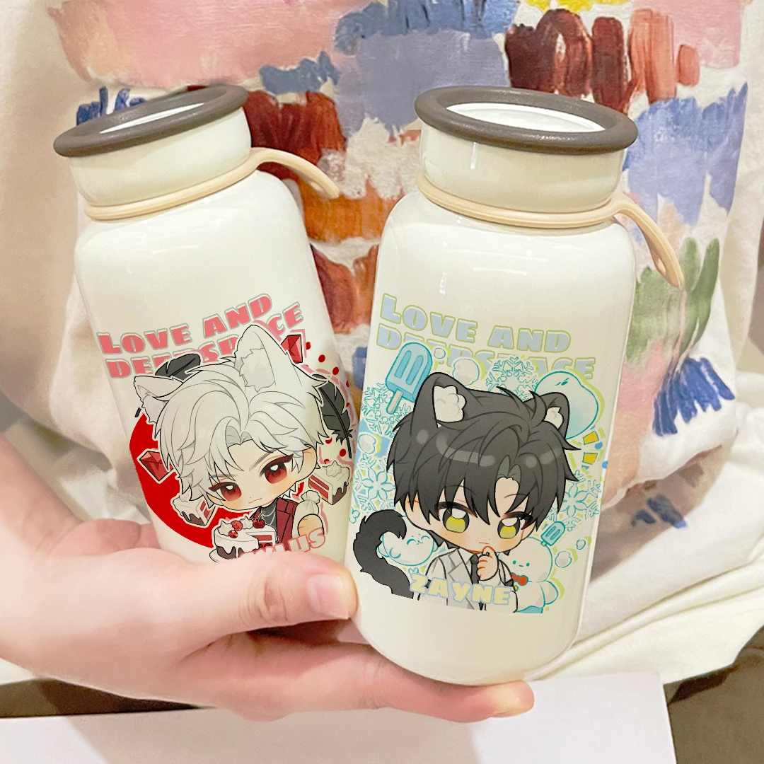 Anime Love and Deepspace Sylus Rafayel Zayne Xavier Cosplay Thermal Mug Cartoon Milk Bottle Insulation Cup Insulated Mugs Xmas