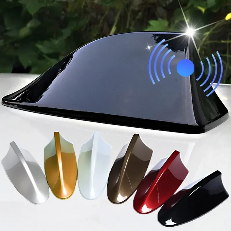 Car Radio Signal Antenna Roof Shark Fin Antenna Tail Modification New Punch-free Car Radio Antenna Decoration for General Models