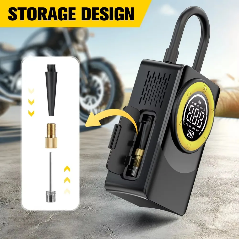 Portable Tire Inflator Rechargeable Electric Inflator For Car Bicycle Digital Air Compressor Football Ball Inflator Pump