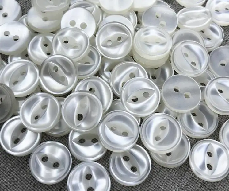 100pcs 9mm/10mm/11mm/12mm/15mm/18mm polyester button cute Fisheye buckle Sewing button Accessories resin shirt button for DIY